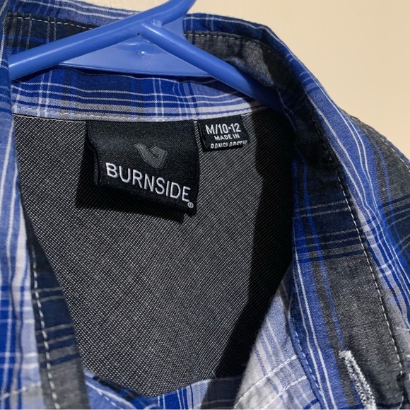 Boys Burnside Blue Button Down Shirt Size: M/10-12 - Picture 2 of 3